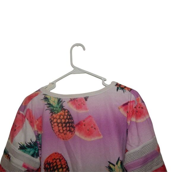 JUICY COUTURE women's large 90s vintage pineapple watermelon jersey shirt blouse - Picture 12 of 14